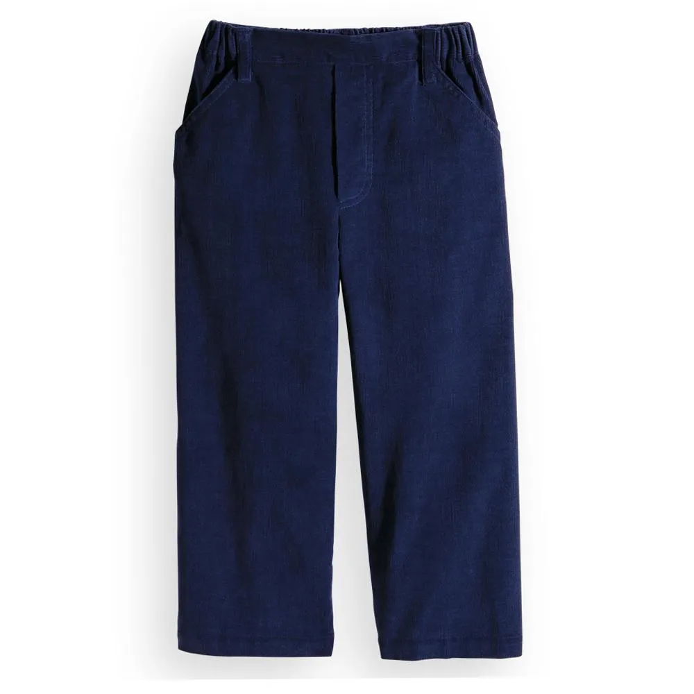 Corduroy Faux Zip Pant -- Navy Cord