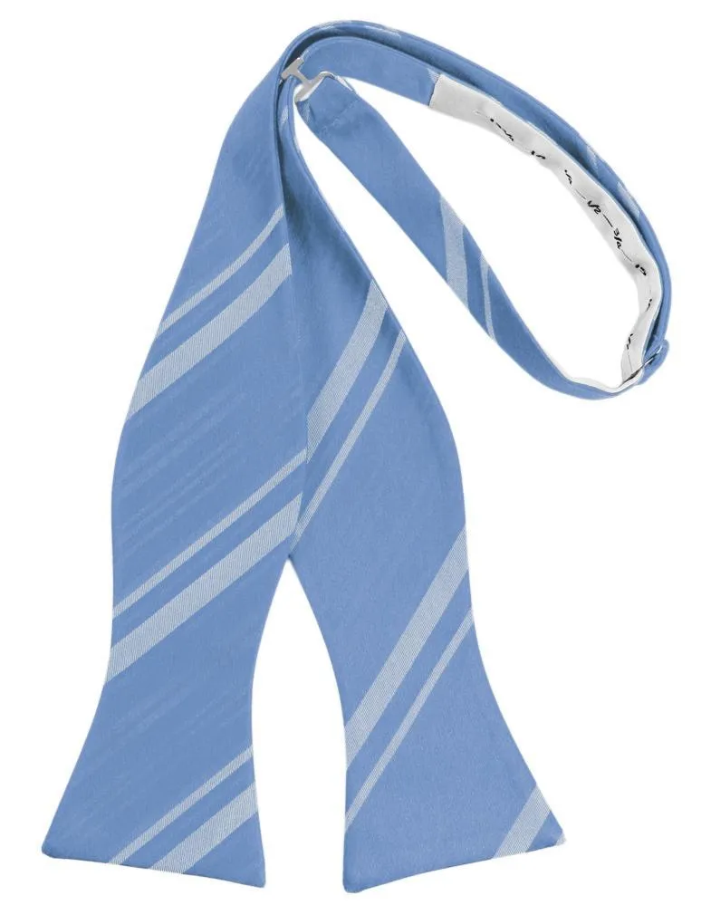 Cornflower Striped Satin Bow Tie