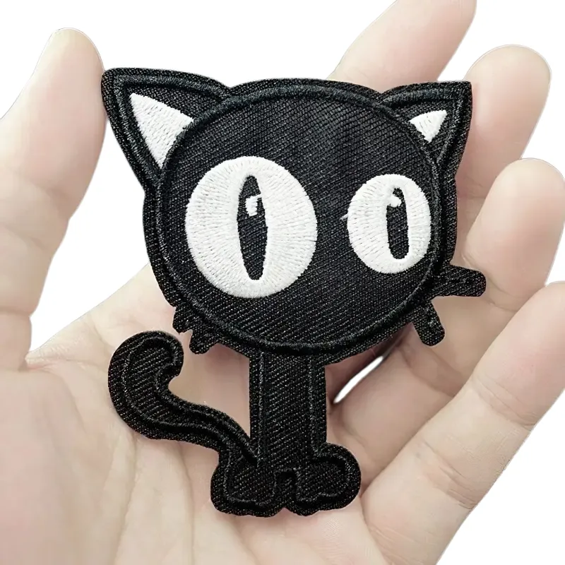 Cute Black Cat Patch For Clothing / Stylish Animal Thermal Decal / Alternative Fashion