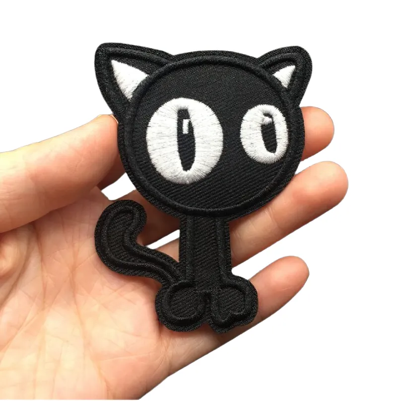 Cute Black Cat Patch For Clothing / Stylish Animal Thermal Decal / Alternative Fashion