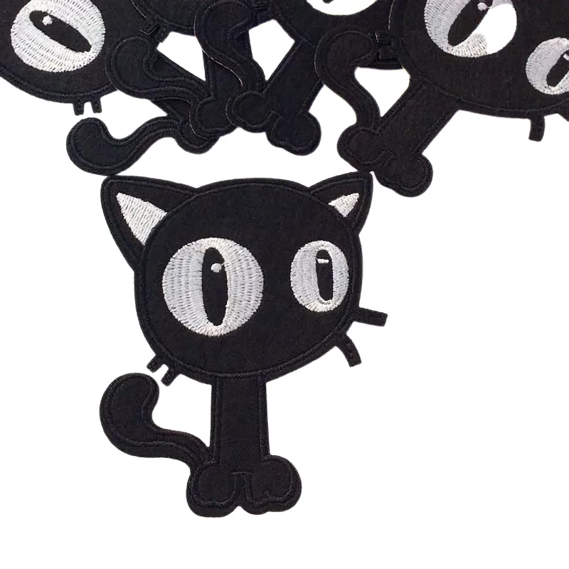 Cute Black Cat Patch For Clothing / Stylish Animal Thermal Decal / Alternative Fashion