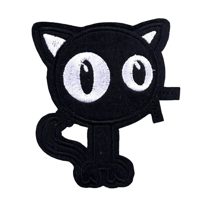 Cute Black Cat Patch For Clothing / Stylish Animal Thermal Decal / Alternative Fashion