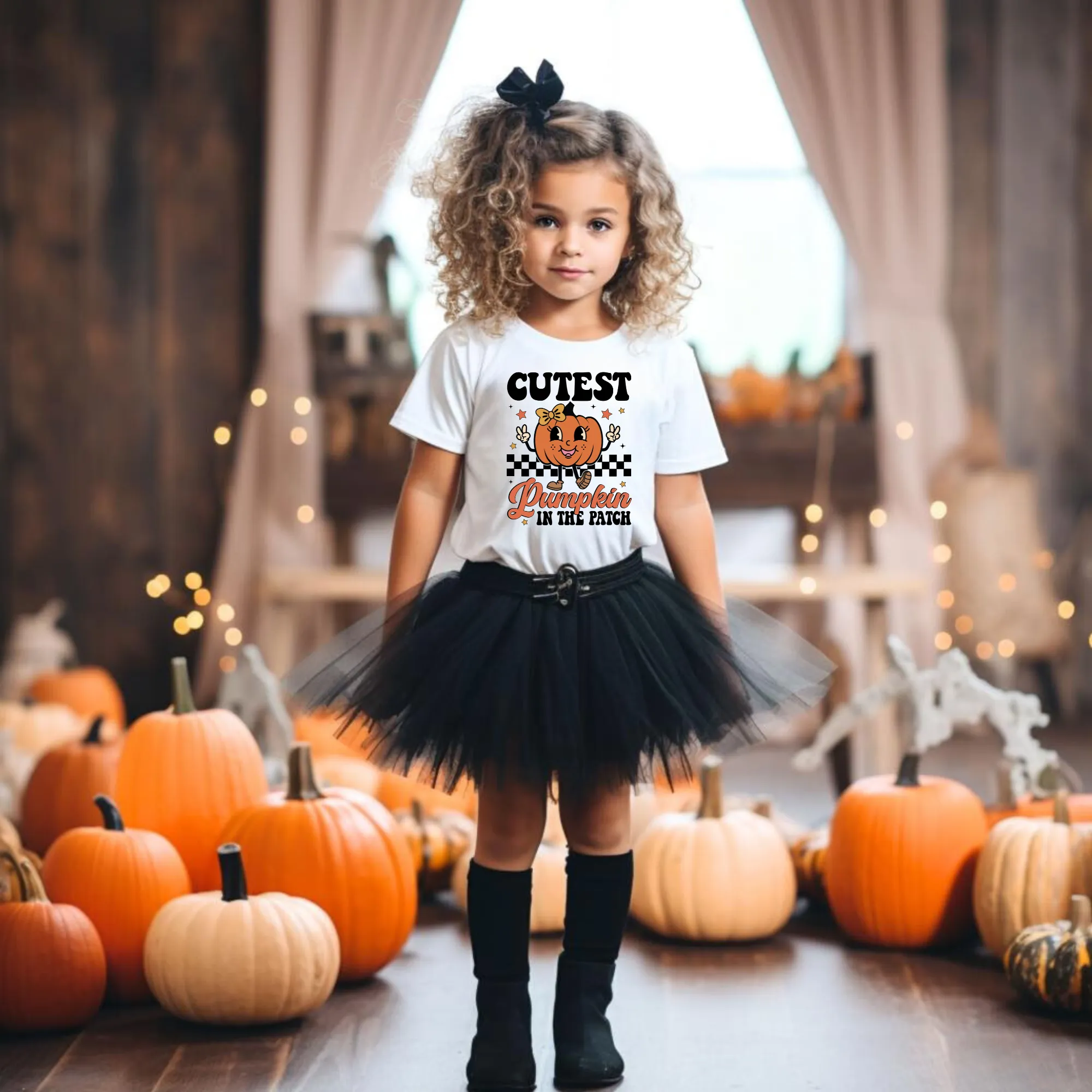 Cutest Pumpkin In The Patch | Girls Halloween Shirt