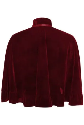 Daisy Corsets Dark Red Velvet Ruffle Cape