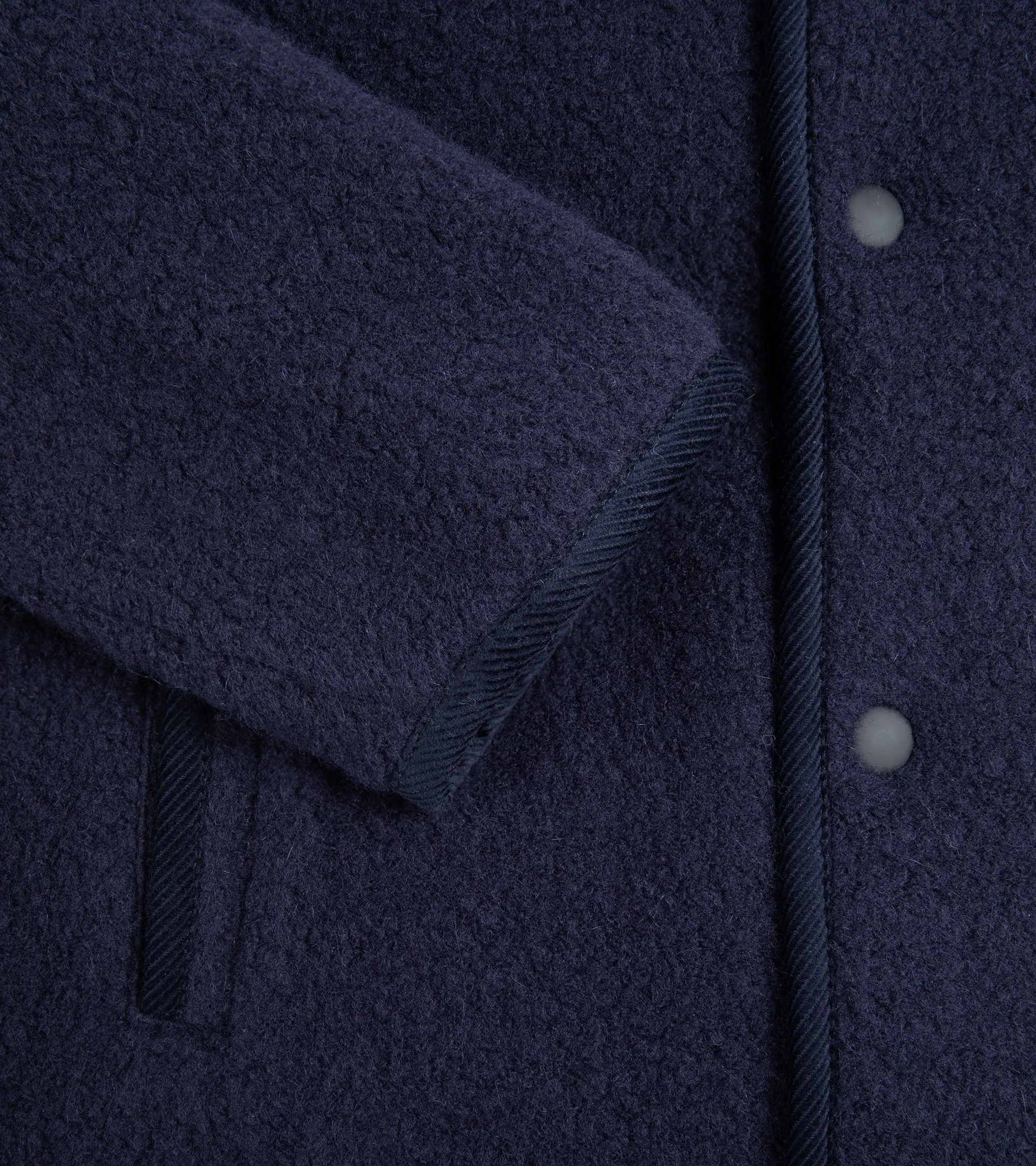 Doppiaa Aamarone Wool Mix Fleece Jacket: Navy