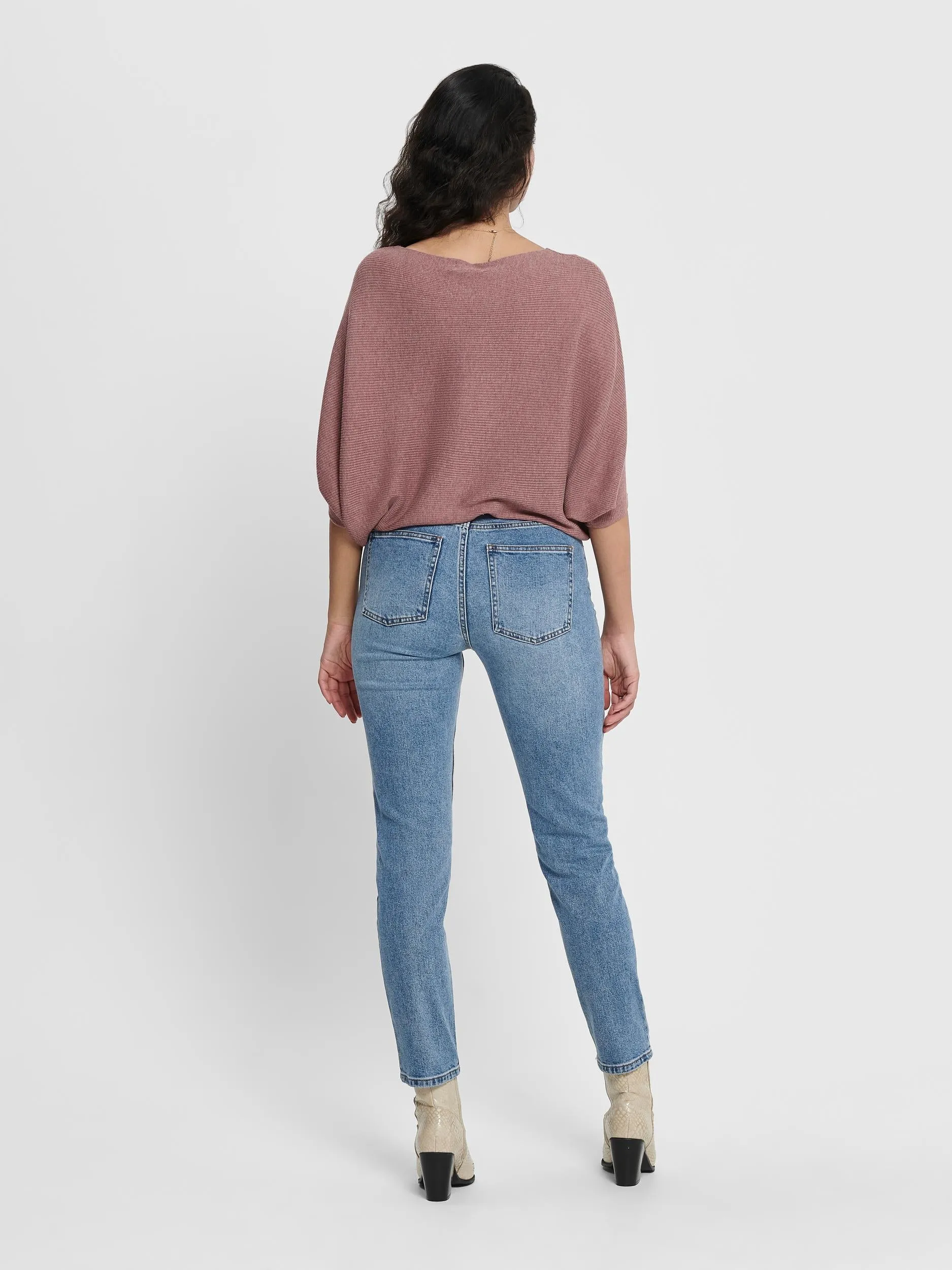 Emily High Waisted Straight Jeans - Medium Blue