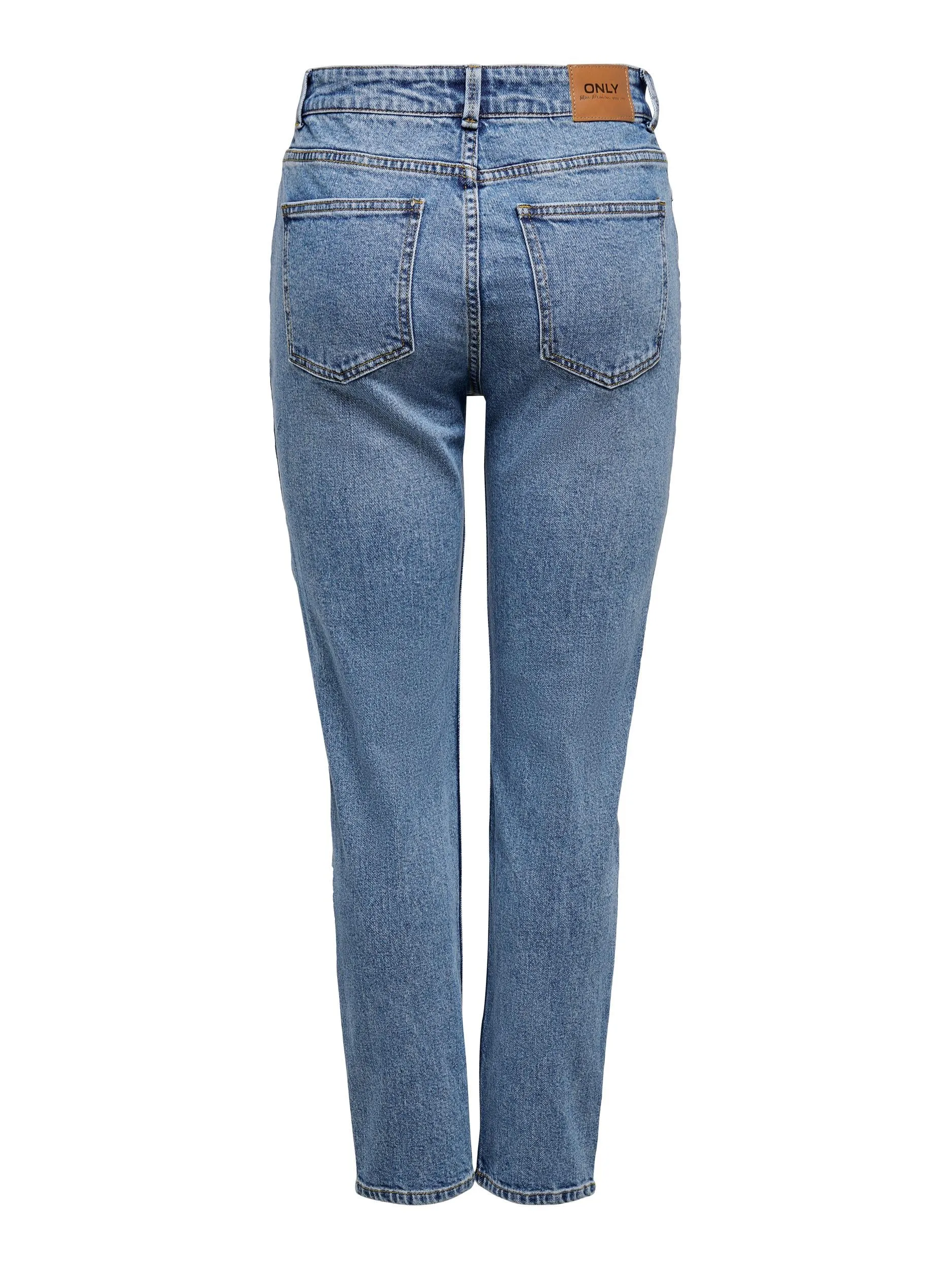 Emily High Waisted Straight Jeans - Medium Blue