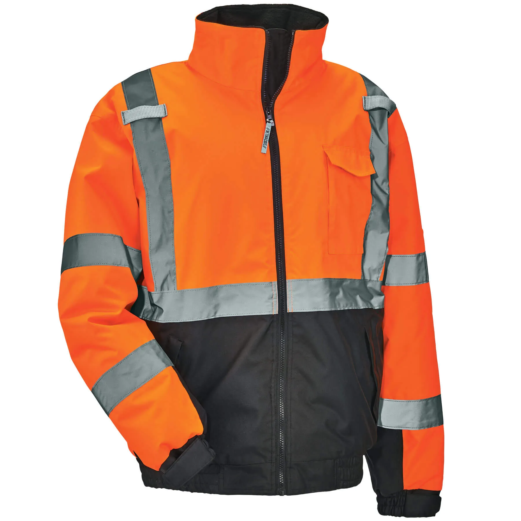 Ergodyne 25612 GloWear 8377 Type R Class 3 Quilted Bomber Jacket, Small, HV Orange