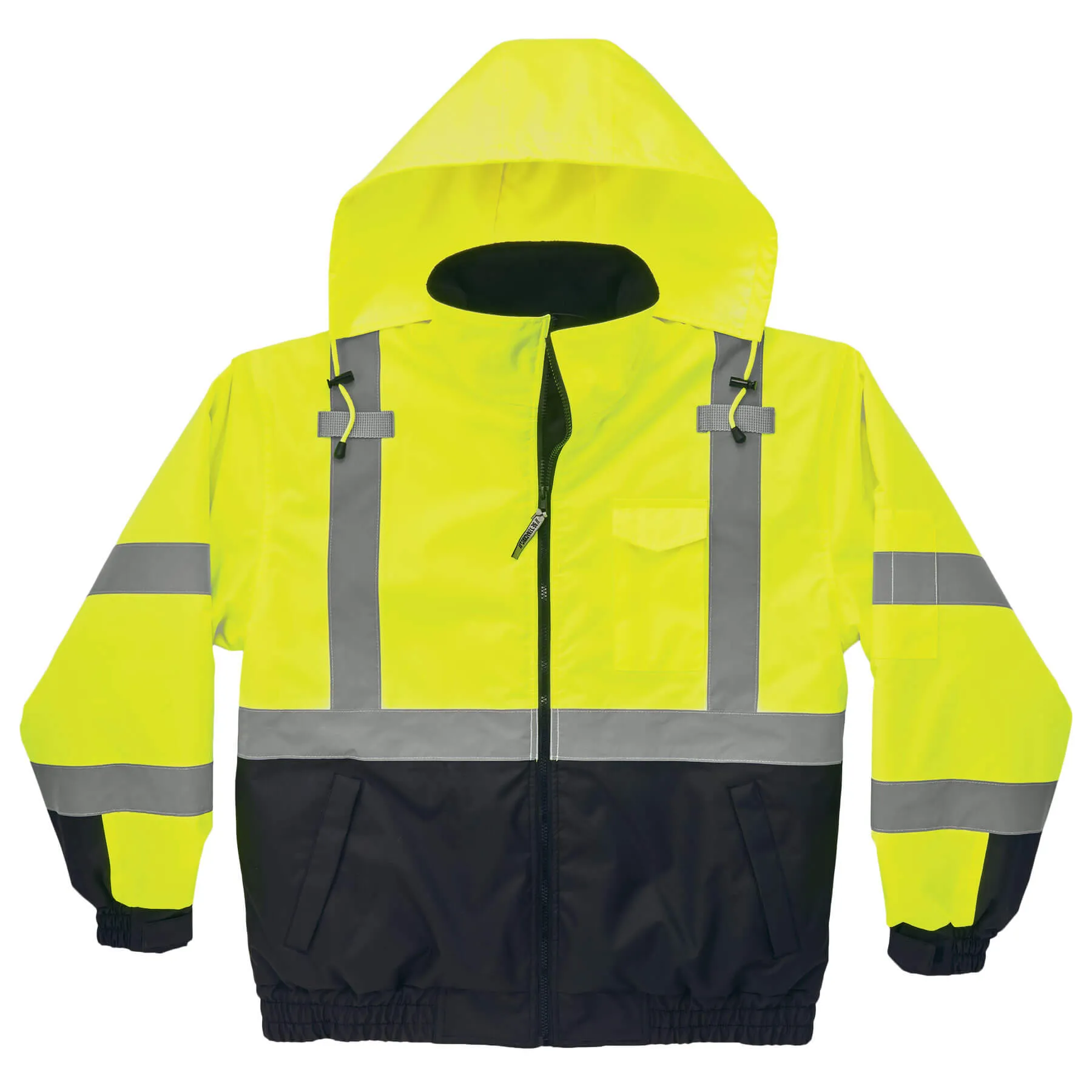 Ergodyne 25623 GloWear 8377 Type R Class 3 Quilted Bomber Jacket, Medium, HV Lime