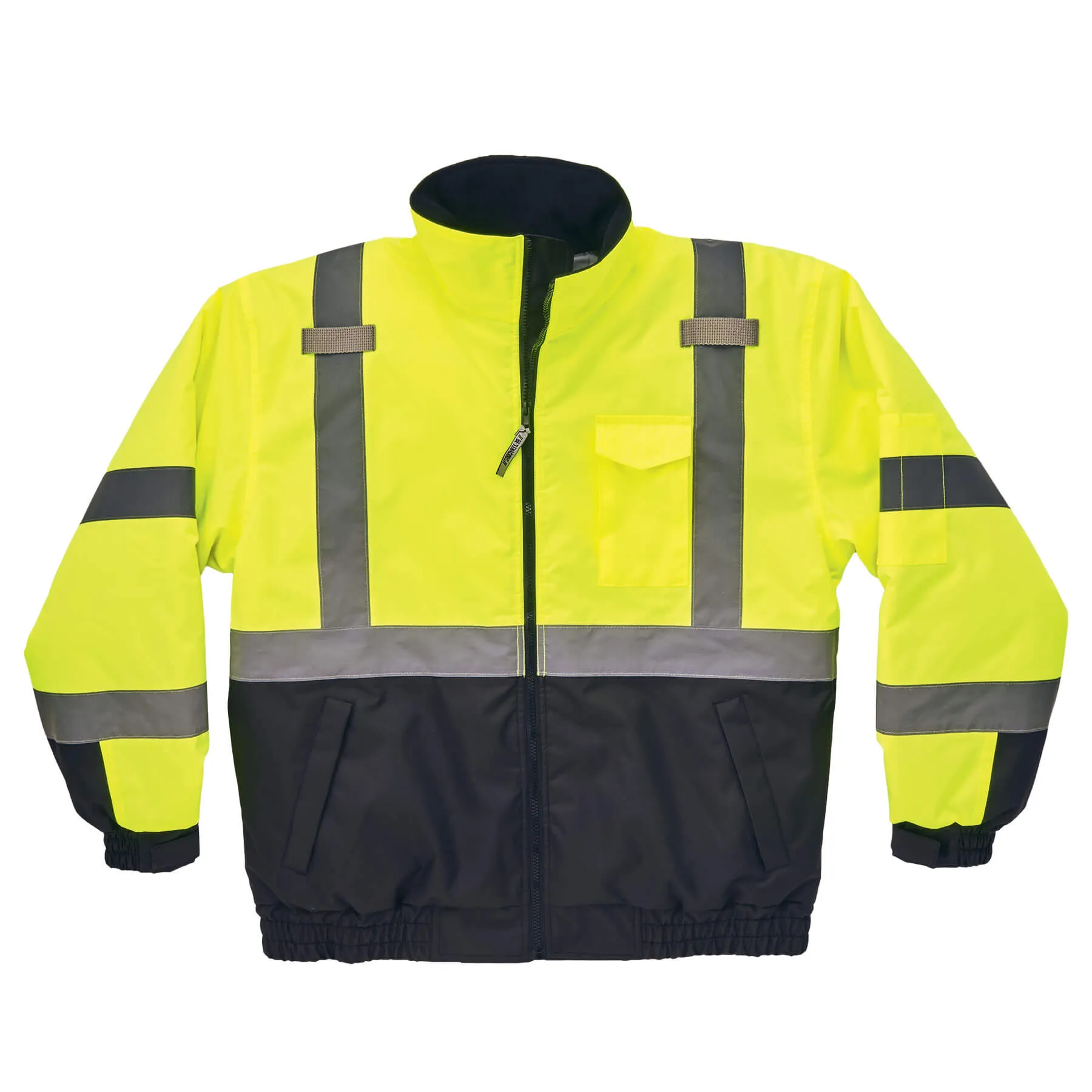 Ergodyne 25623 GloWear 8377 Type R Class 3 Quilted Bomber Jacket, Medium, HV Lime