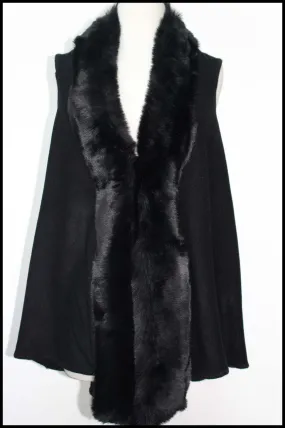 Faux Fur Trimmed Solid Vest