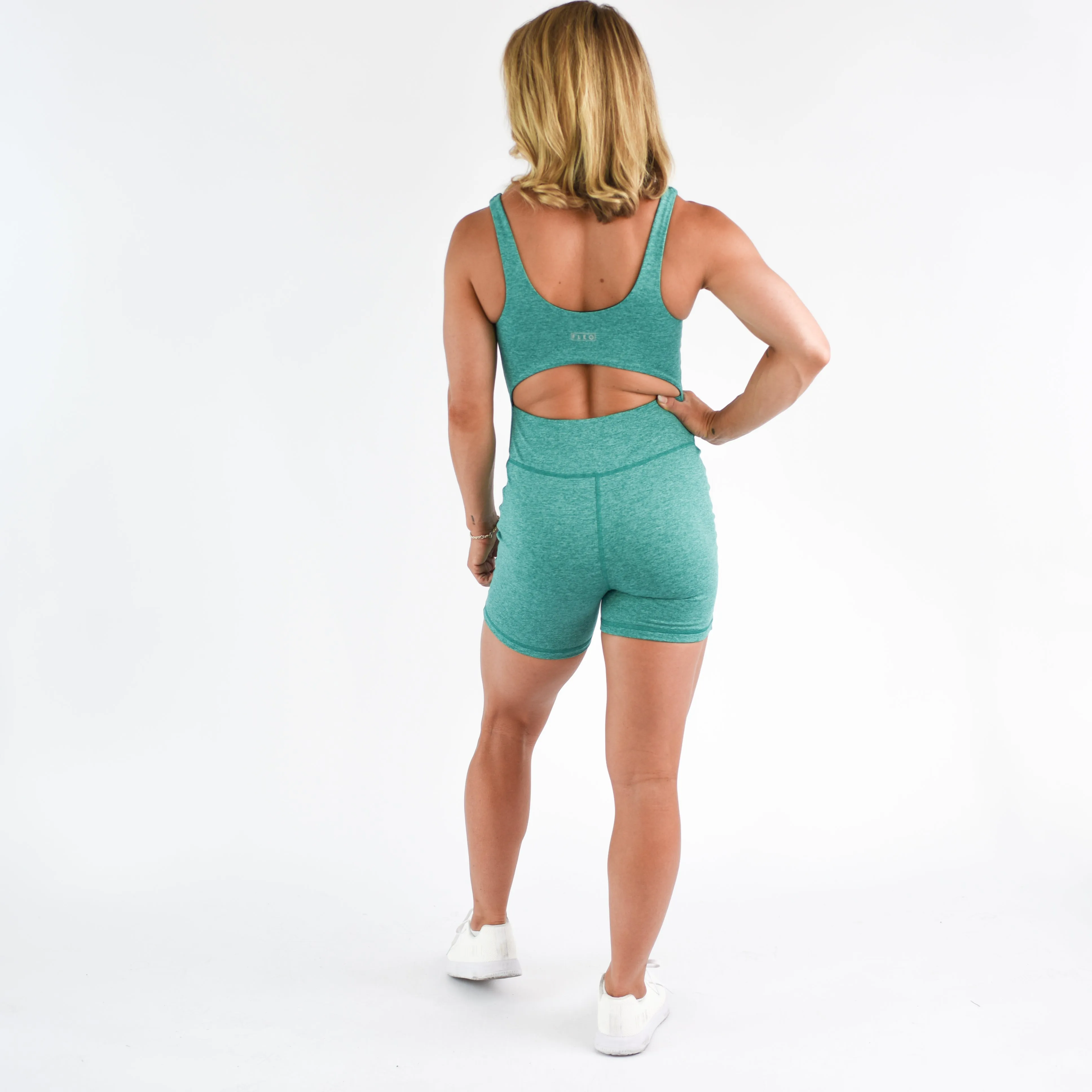 FLEO Open Back Bodysuit (Heather Emerald)