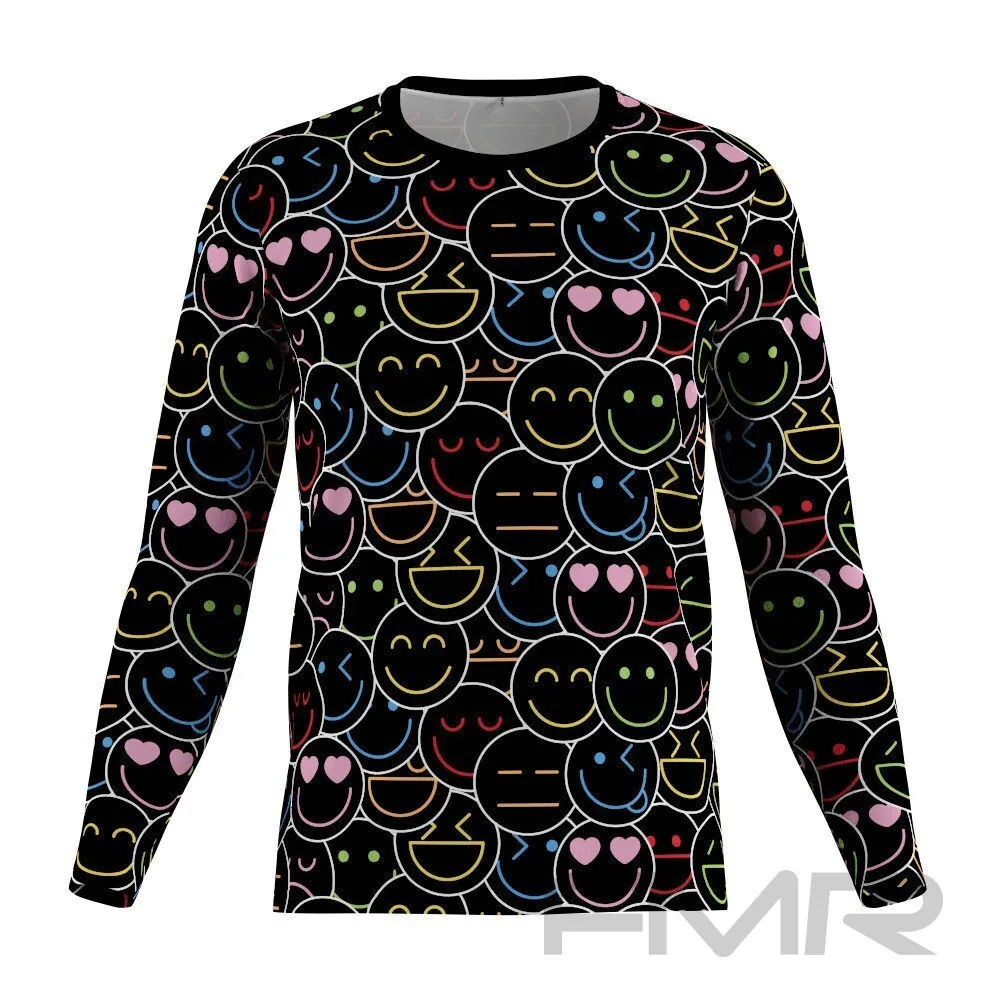 FMR Men's Emoji Print Long Sleeve Running Shirt