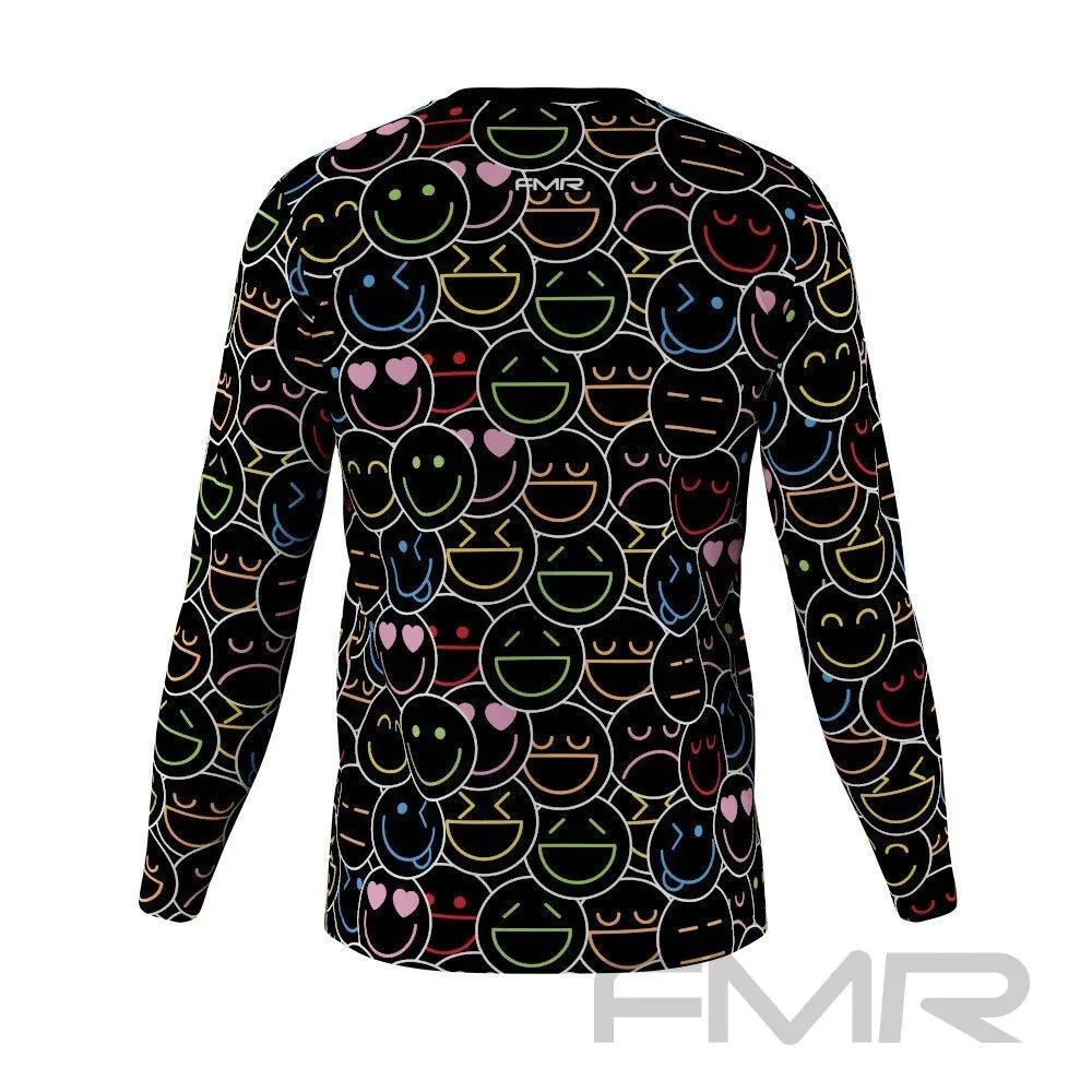 FMR Men's Emoji Print Long Sleeve Running Shirt