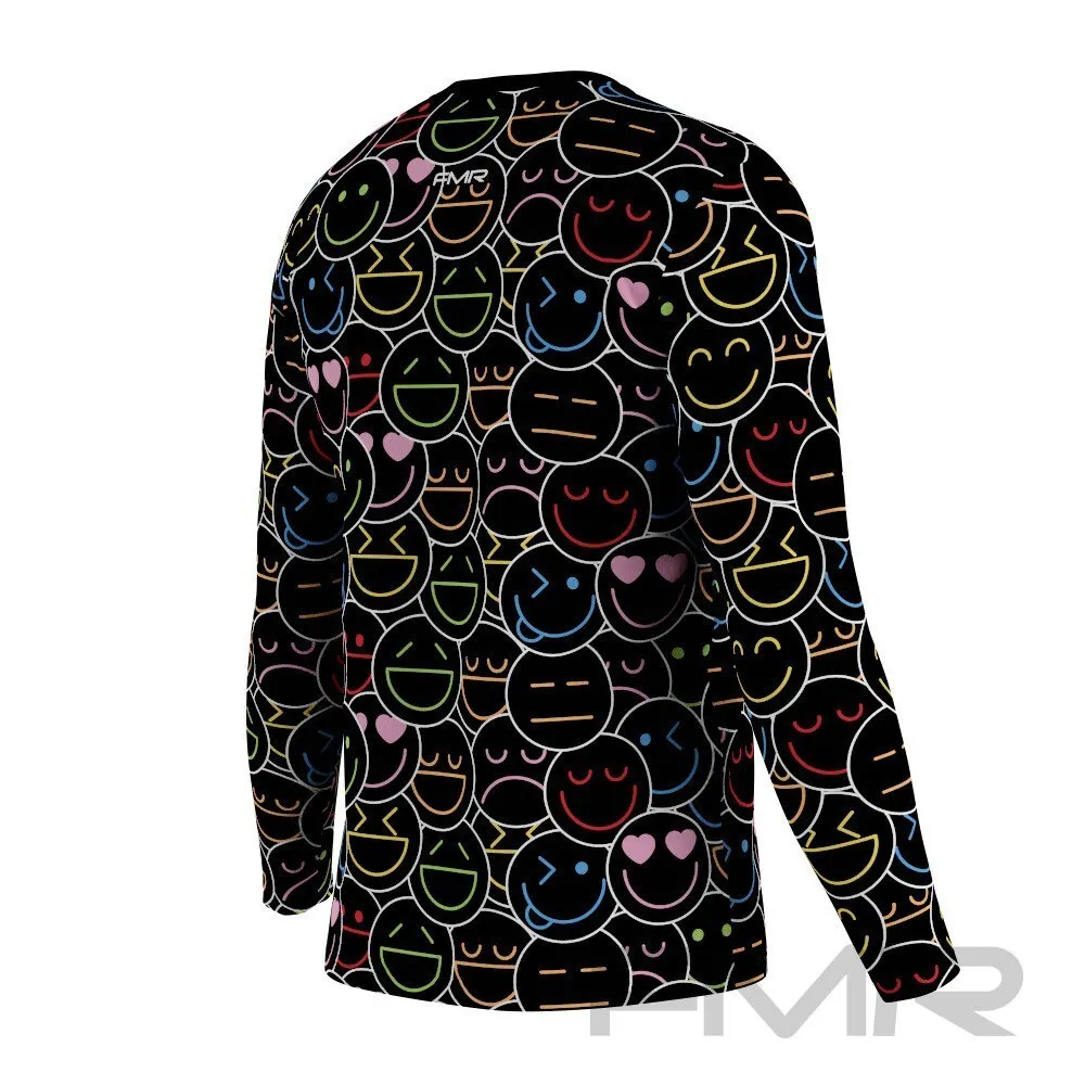 FMR Men's Emoji Print Long Sleeve Running Shirt