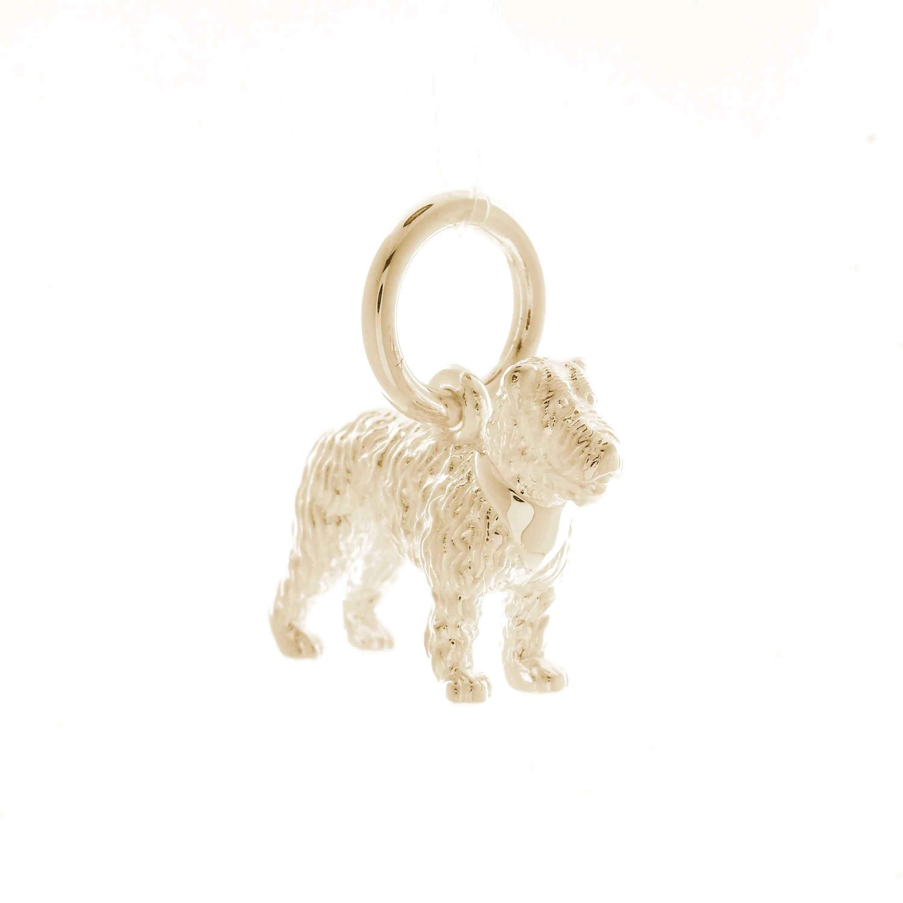 Fox Terrier Solid Gold Dog Charm