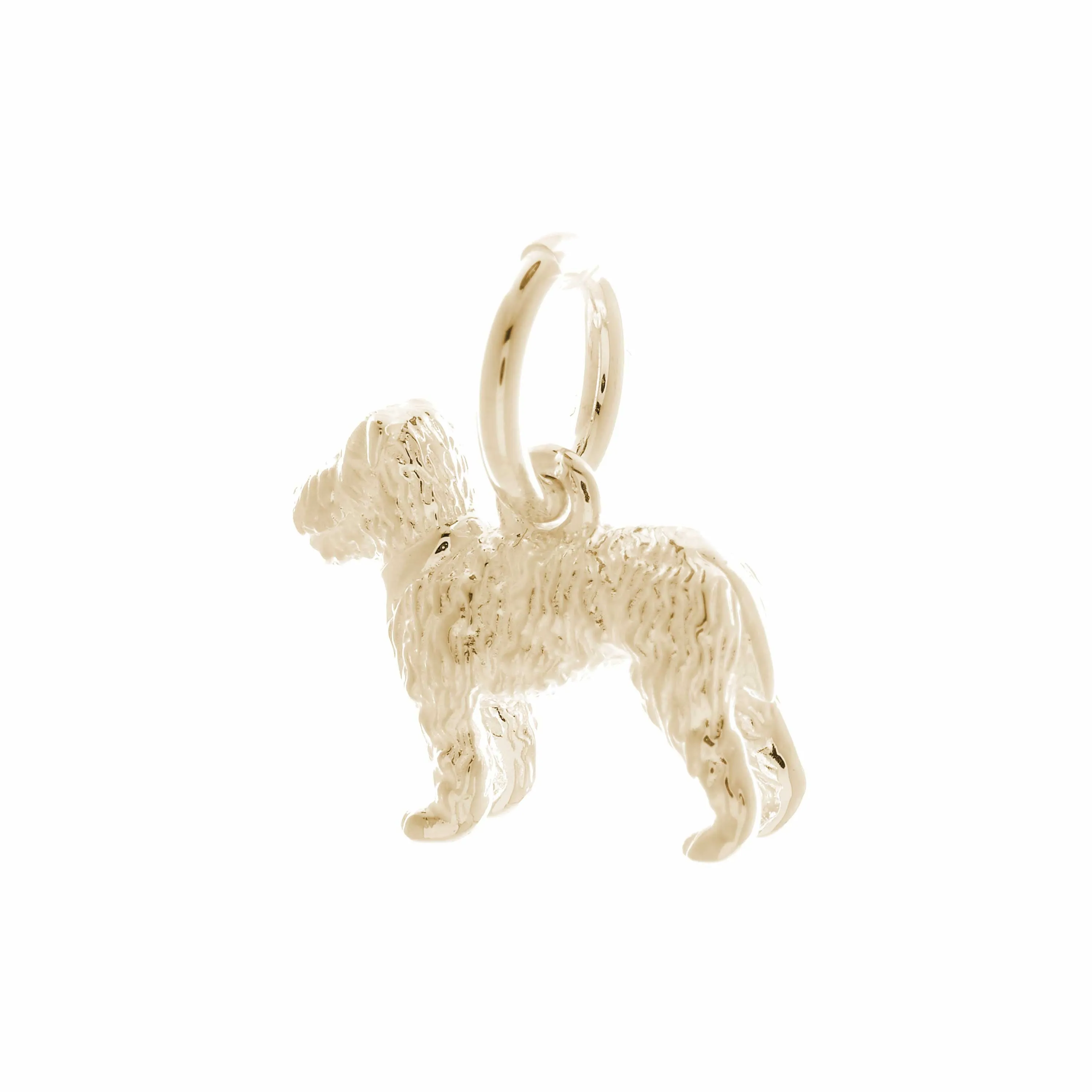 Fox Terrier Solid Gold Dog Charm