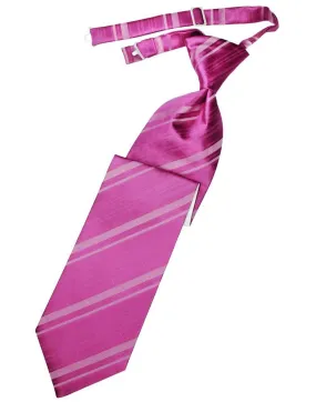 Fuchsia Striped Satin Kids Necktie