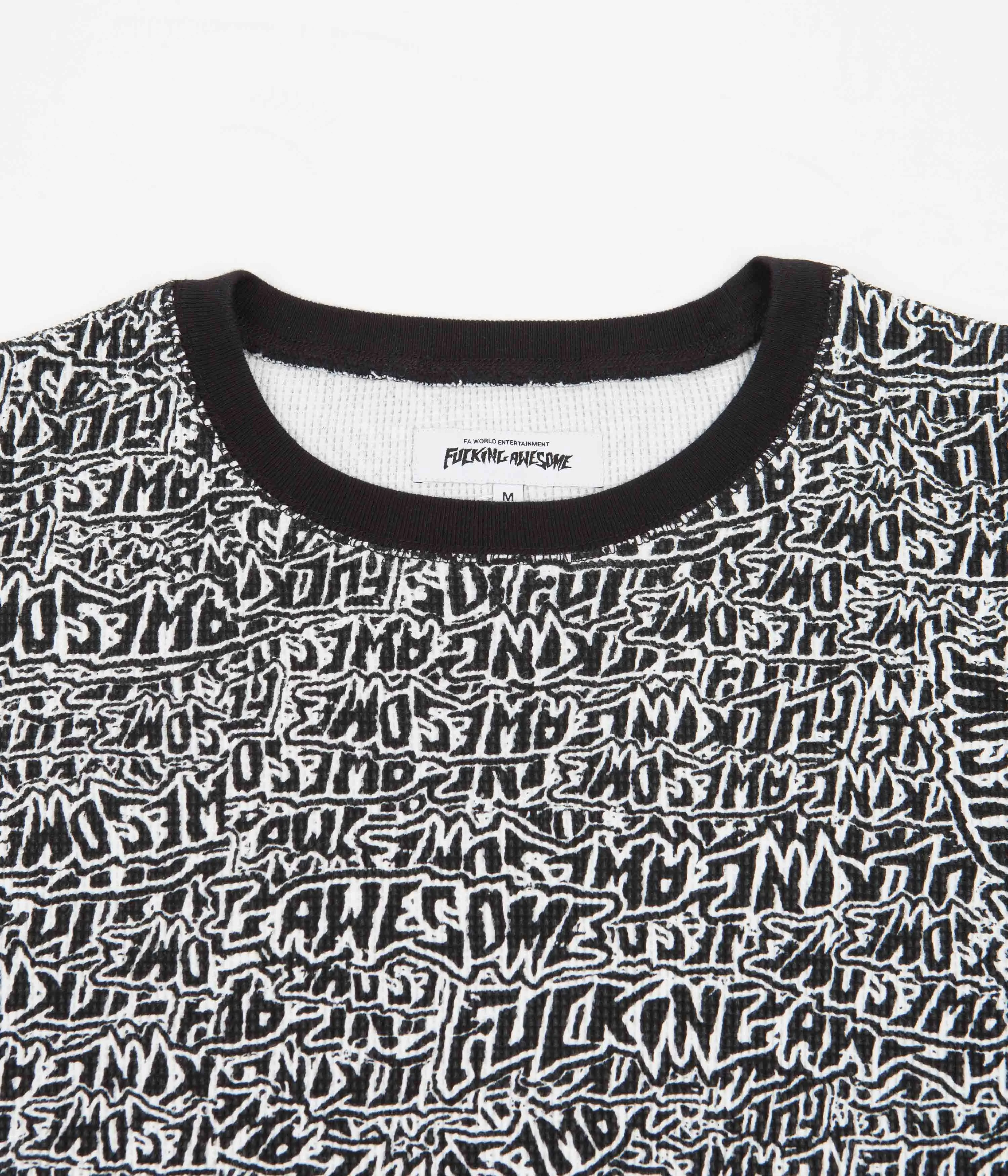 Fucking Awesome Sticker Stamp Thermal Long Sleeve T-Shirt - All Over Print