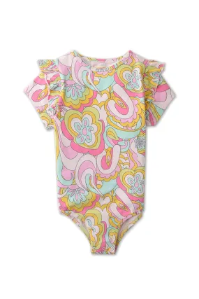 Gingernaps Psychedelic Print Jersey Bodysuit