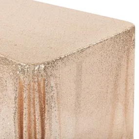 Glitz Sequin Mesh Net Tablecloth  90"x132" Rectangular -  Champagne