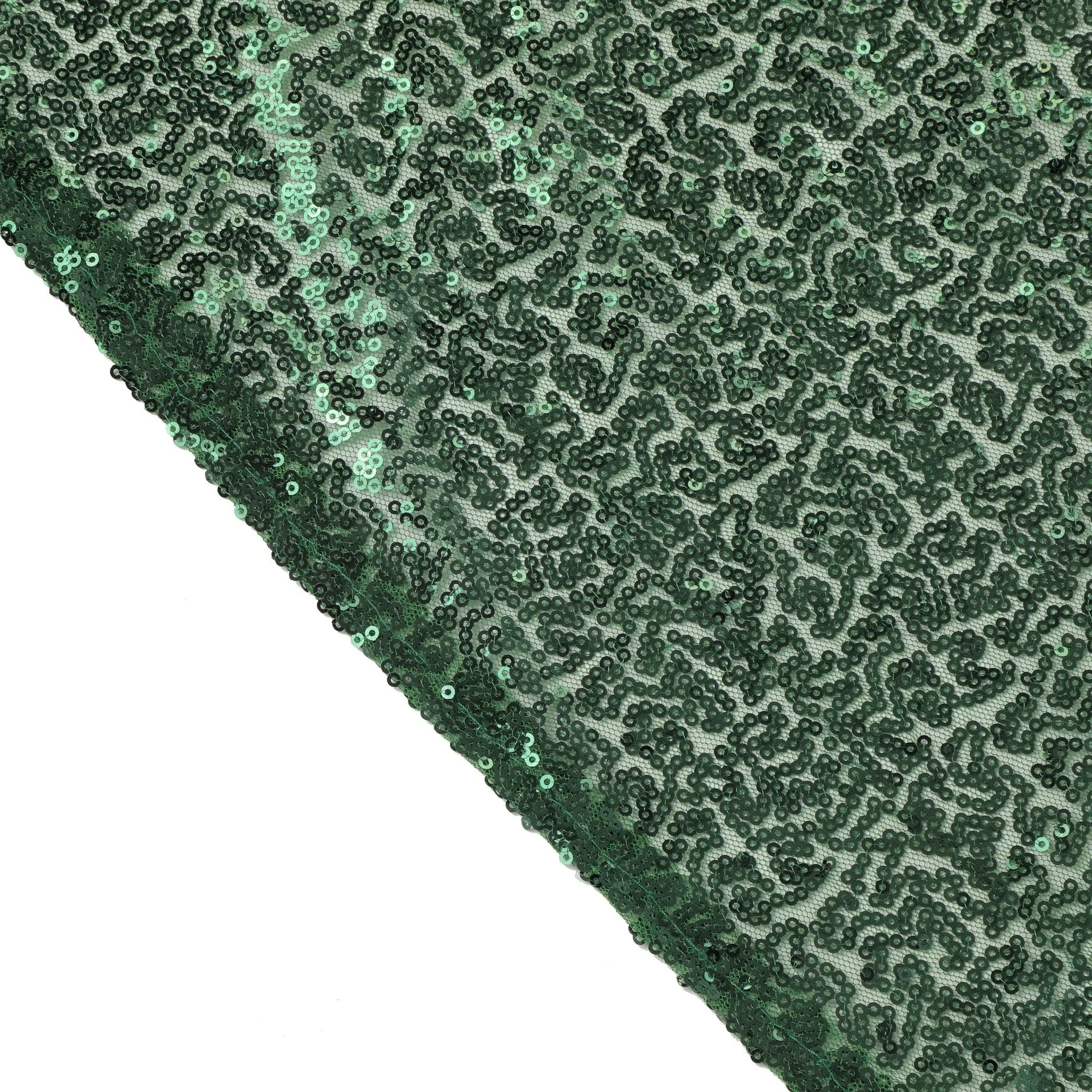 Glitz Sequin Mesh Net Tablecloth  90"x132" Rectangular -  Emerald Green