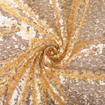 Glitz Sequin Mesh Net Tablecloth  90"x132" Rectangular -  Gold