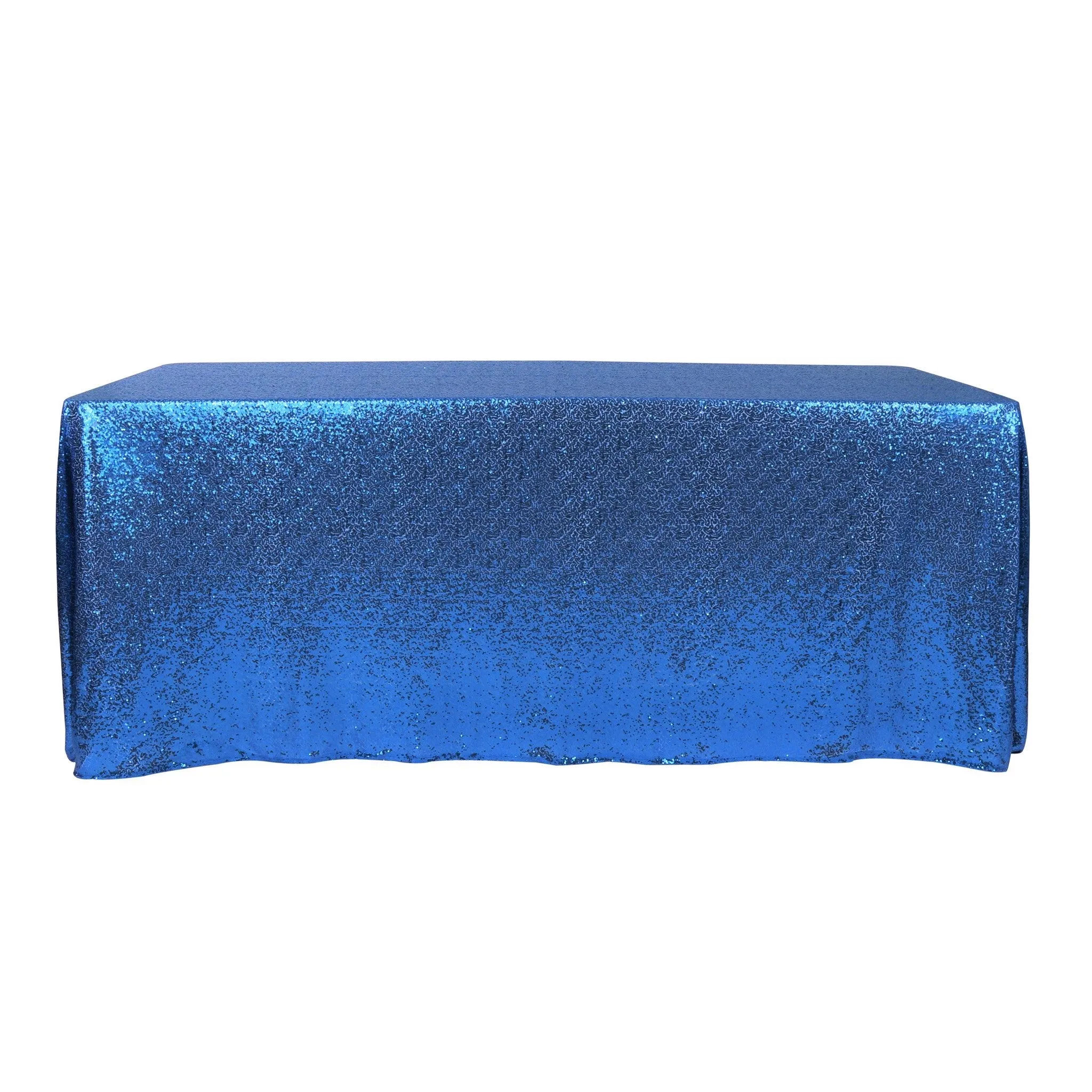 Glitz Sequin Mesh Net Tablecloth  90"x132" Rectangular -  Royal Blue