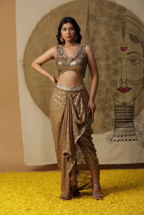 Golden Dhoti Set