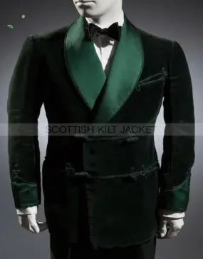 Green Velvet Blazer for Evening