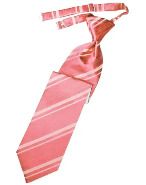 Guava Striped Satin Kids Necktie