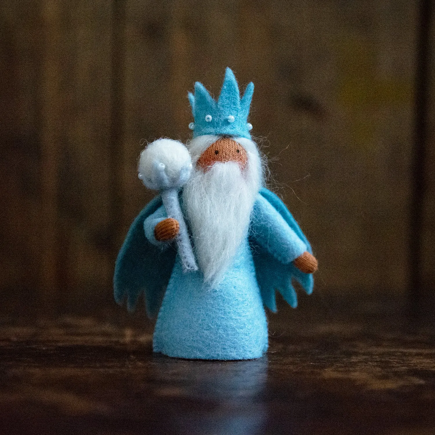 Handmade Wool Fairy - Winter King - Brown