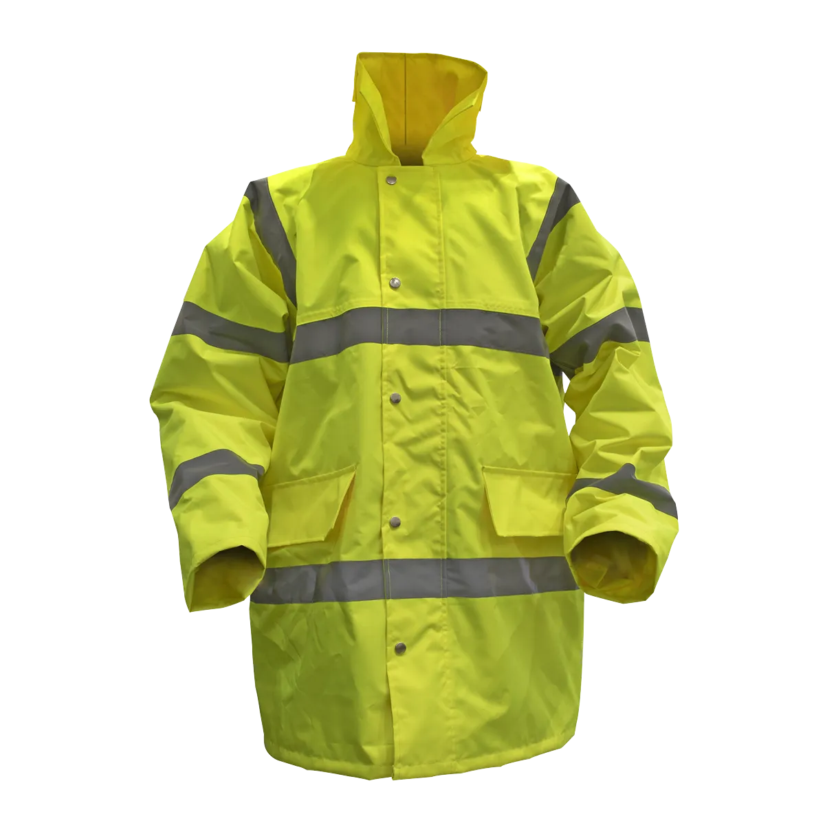 Hi-Vis Yellow Motorway Jacket with Quilted Lining - Large