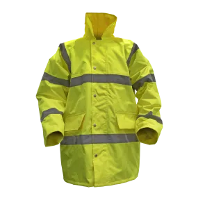 Hi-Vis Yellow Motorway Jacket with Quilted Lining - Large