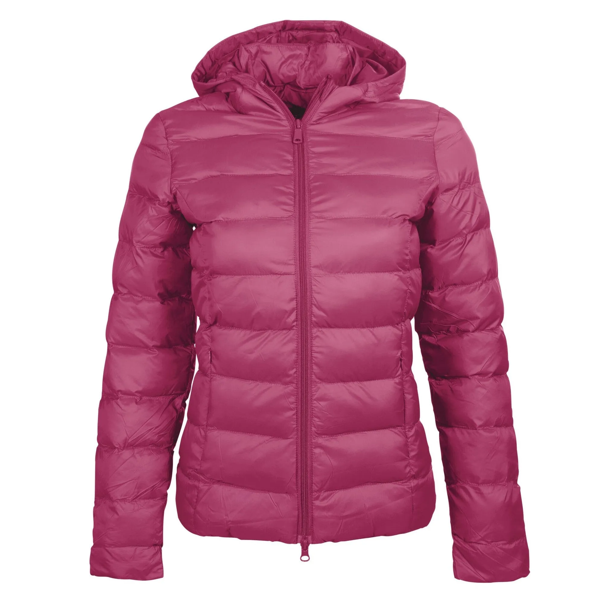 Hkm Ladies Lena Quilted Jacket - Cranberry