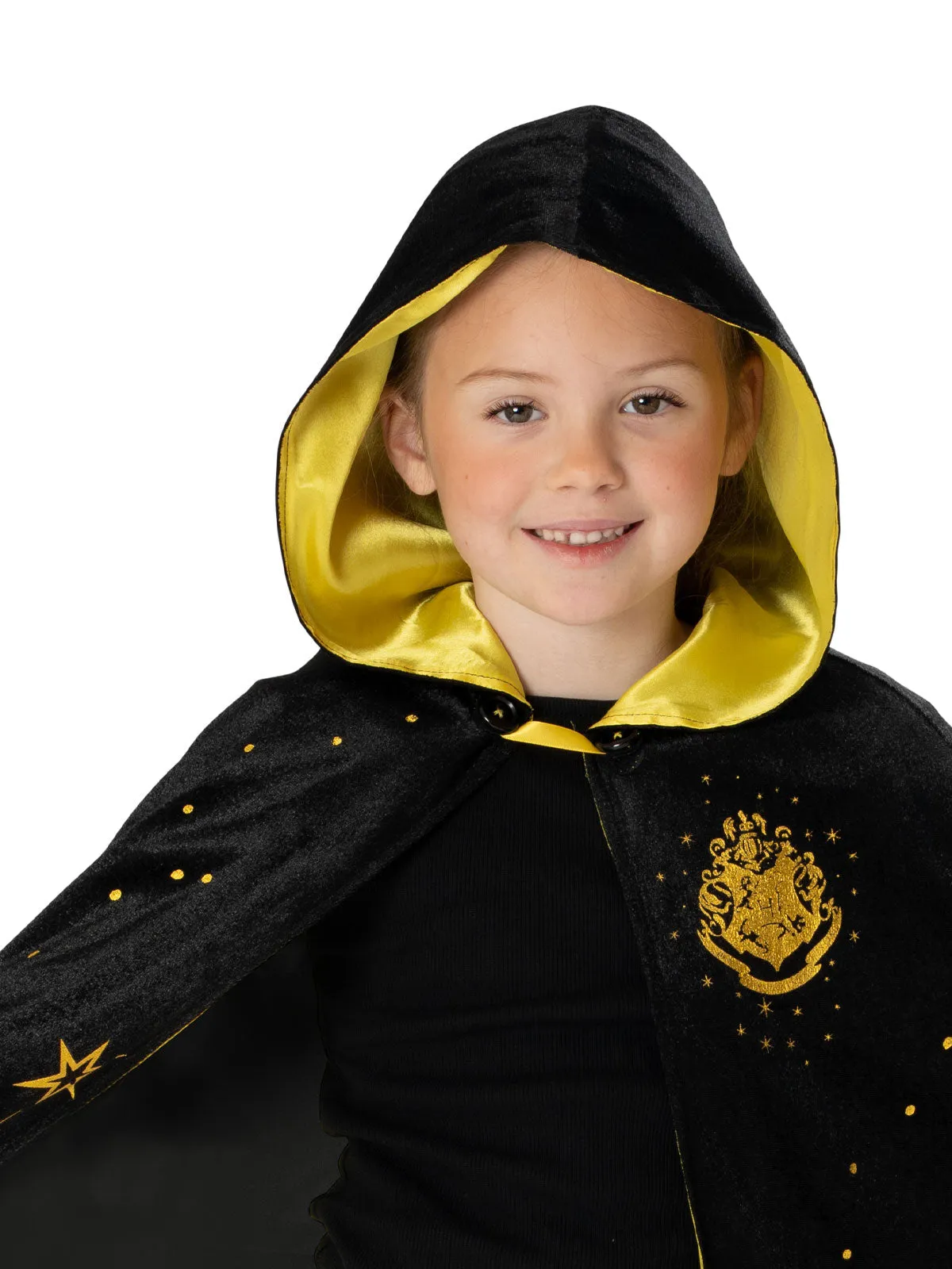 Hogwarts Black & Gold Hooded Robe For Kids & Tweens - Warner Bros Harry Potter