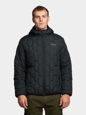 Hudson Script Hexagon Quilt Jacket in Black