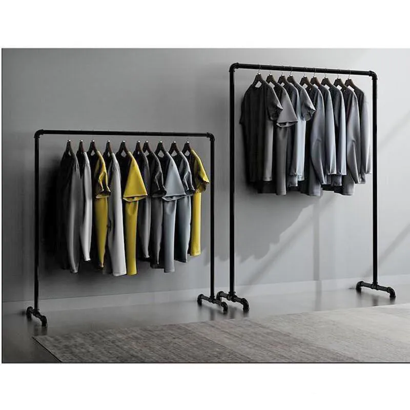 Industrial Freestanding Pipe Clothing Rack 150X150cm-Black