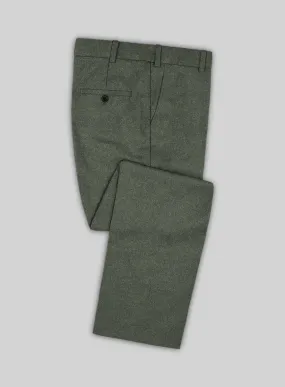 Italian Quelo Green Twill Flannel Pants