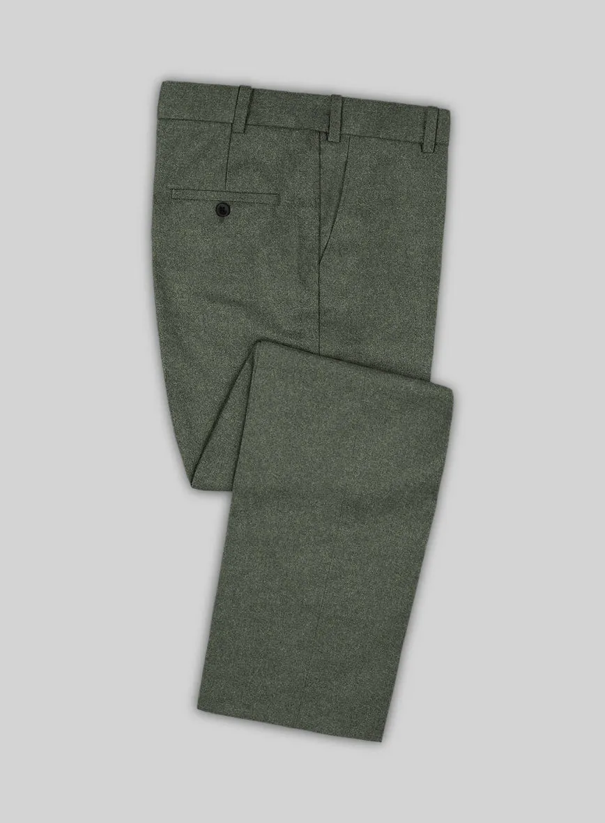 Italian Quelo Green Twill Flannel Pants