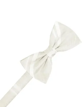 Ivory Striped Satin Kids Bow Tie