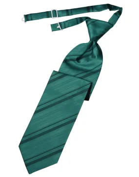 Jade Striped Satin Kids Necktie