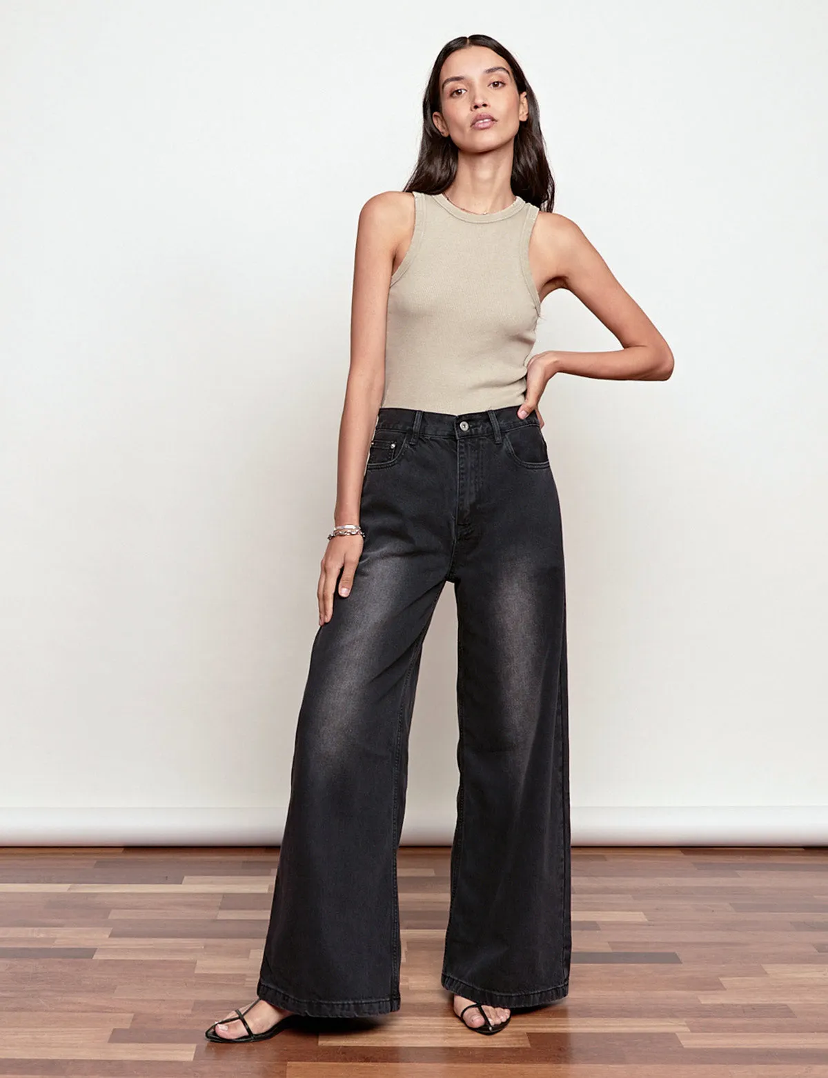 Jane Faded Wide Leg Jeans