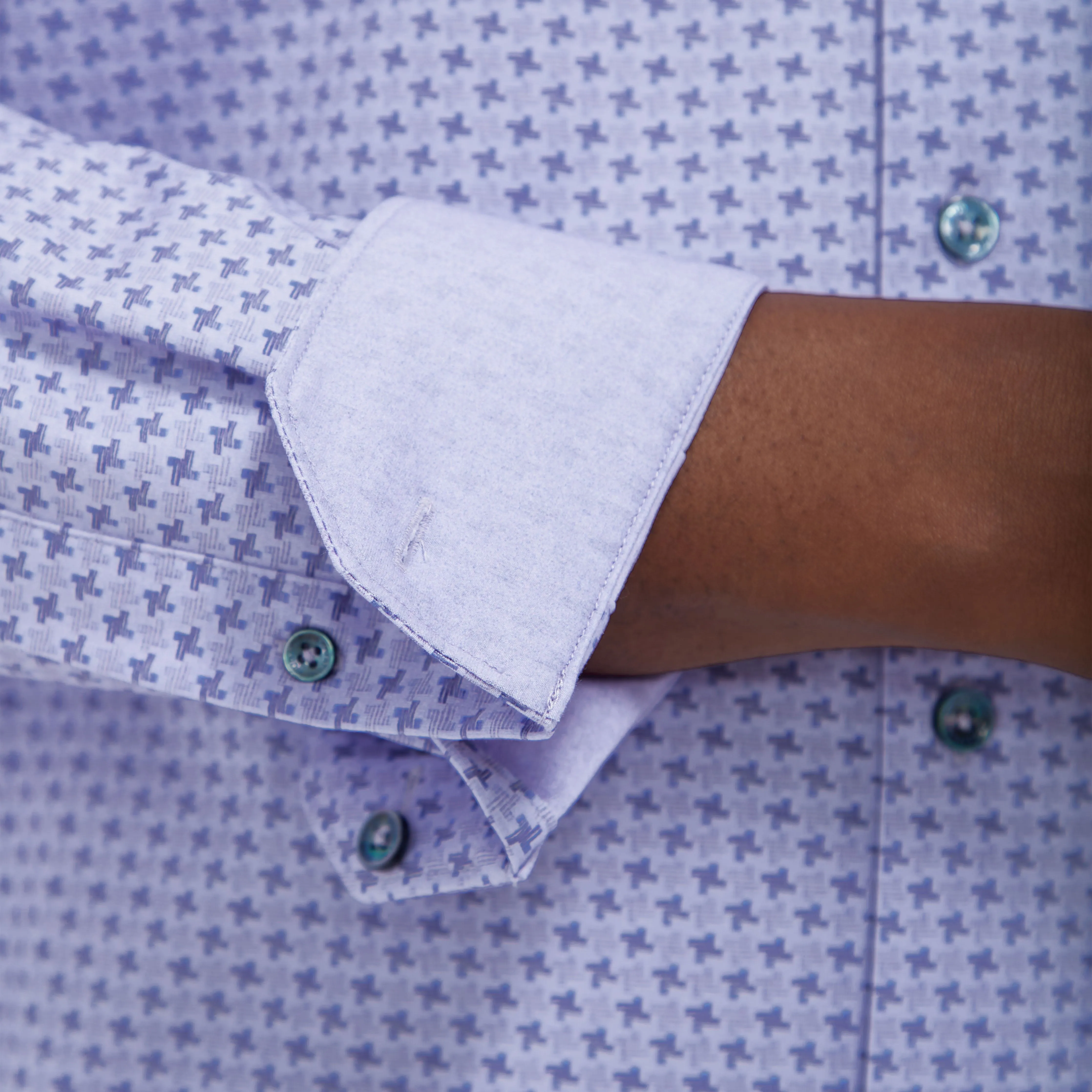 Jimmy Double Sided Houndstooth/Solid OoohCotton Shirt