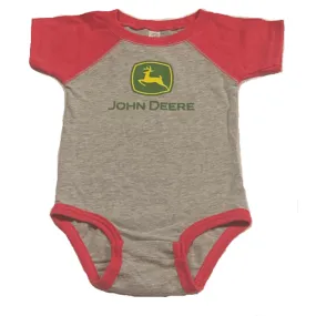 John Deere Kid's Grey Logo Onesie Bodysuit