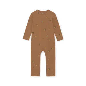 Konges Sløjd Basic Onesie Overlag Playsuit | Lemon /brown