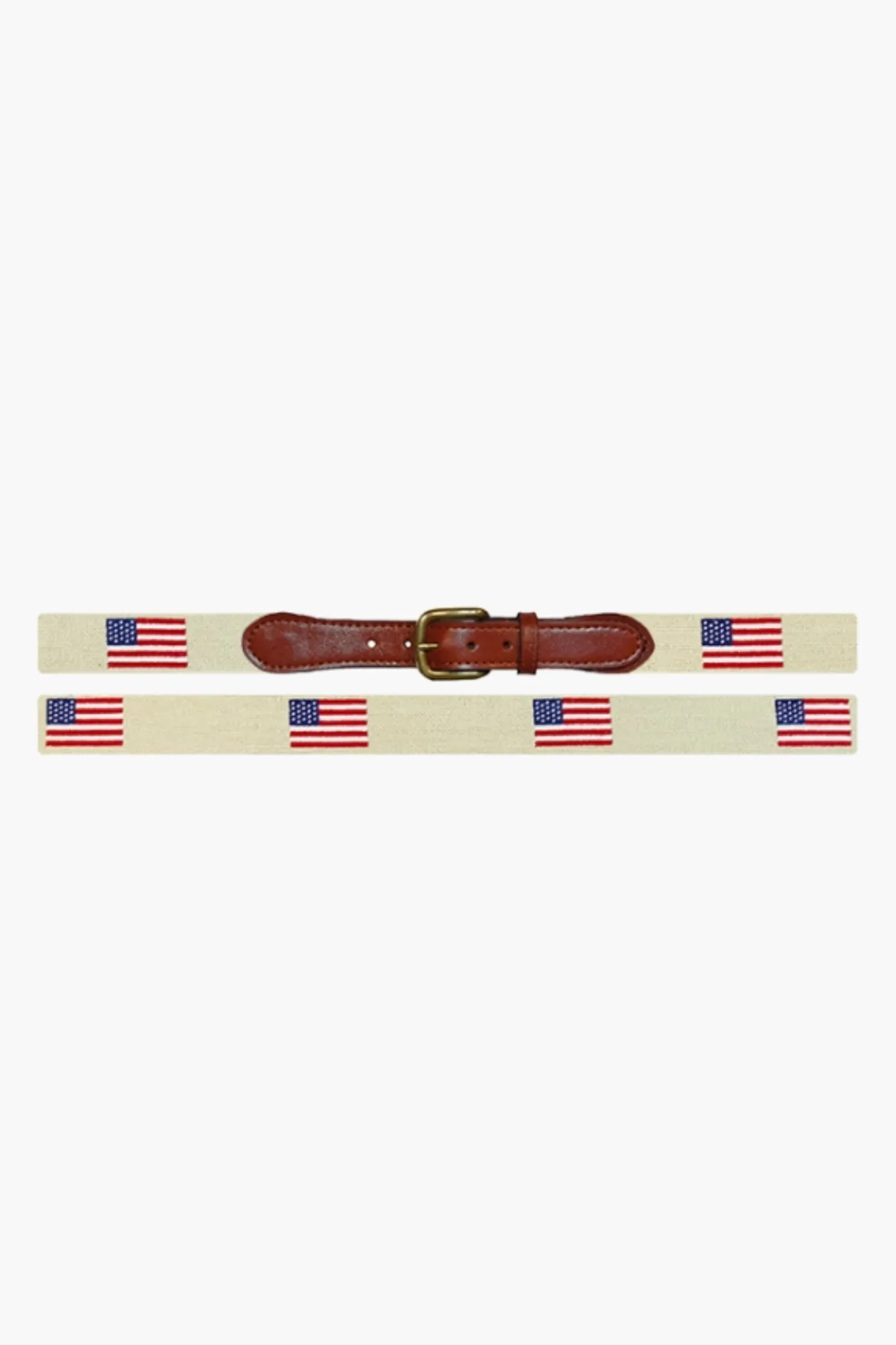 Light Khaki American Flag Needlepoint Belt