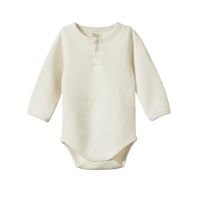 Long Sleeve Henley Bodysuit Waffle | Natural