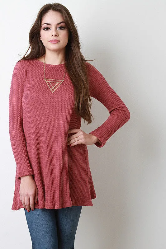 Long Sleeve Rib Effect Thermal Top