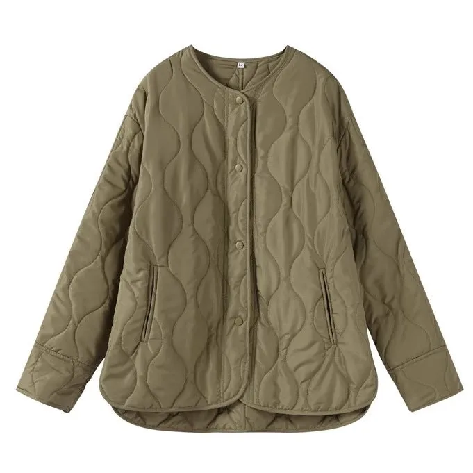 Luxe LSS Loose Round Neck Women's Quilted Jacket